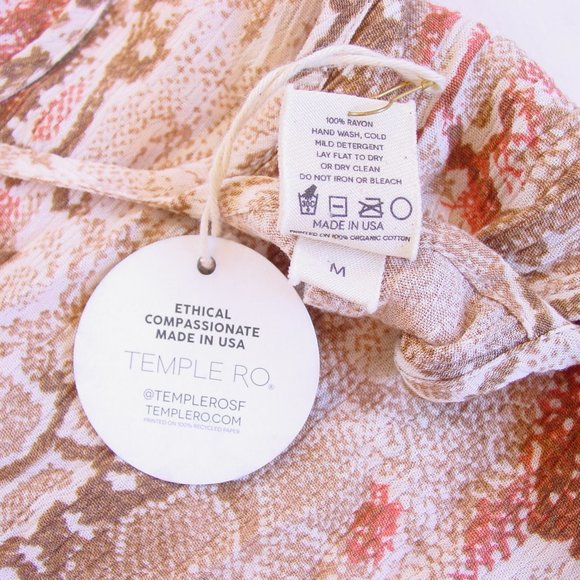 TEMPLE RO $168 Snake Print Boho Racer-Back Maxi Dress M - NEW - Made in USA - Picture 14 of 15